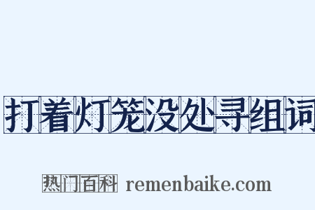打着灯笼没处寻组词是什么意思的图片